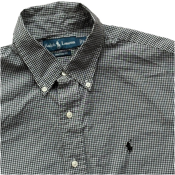 Ralph Lauren Other - Mens Ralph Lauren Button Down Dress Shirt Black‎ Gingham Horse Polo Logo Sz L